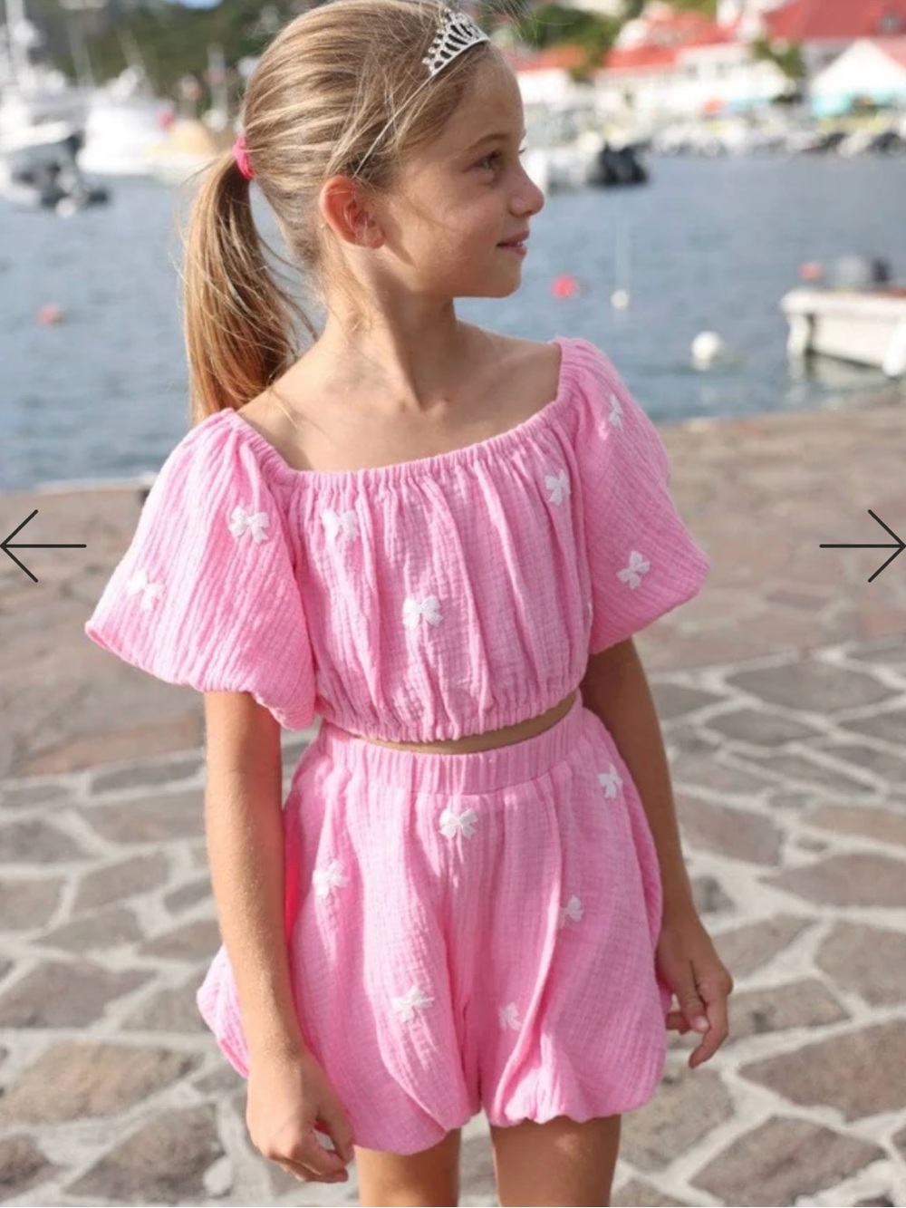 Lola + The Boys Pink Hailey Bow Bubble Set Girls Size 10
